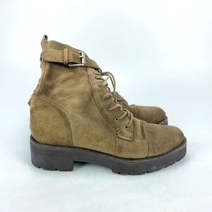 Sam Edelman Junip Size 8 / 38  Lace Up Safari Brown Suede Leather Combat Boots